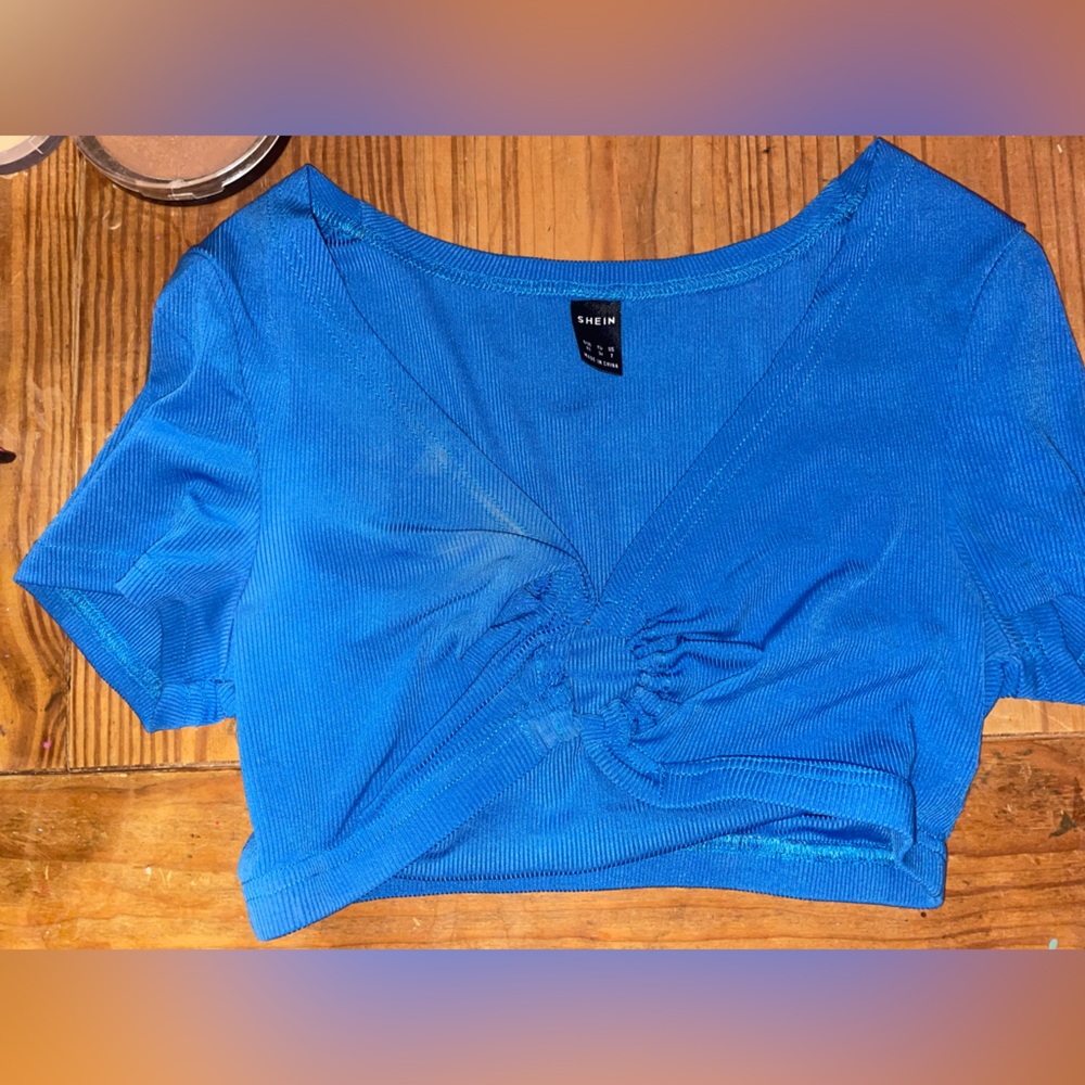 Shein Rolyal Blue Crop Top